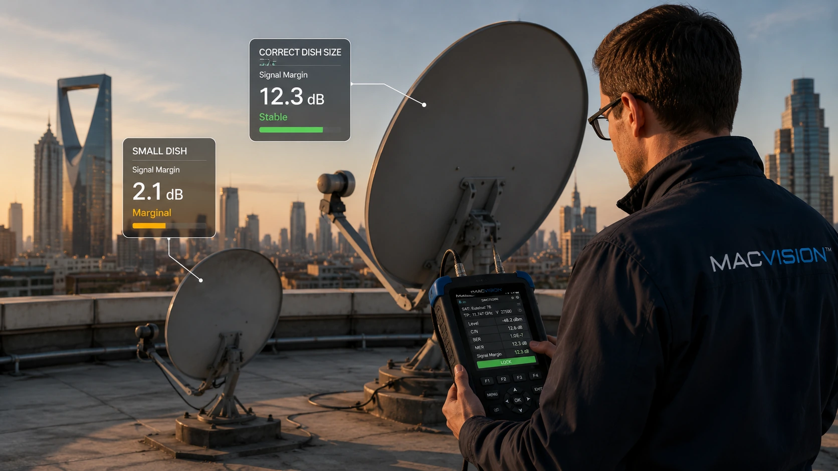 Dish Size Selection for Stable Hotel IPTV Reception