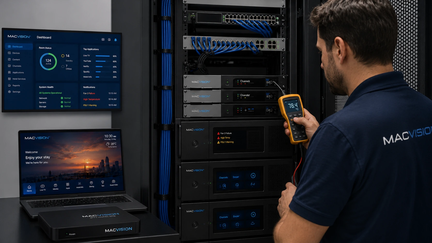 Headend Power Supply and Cooling Problems Affecting IPTV Stability