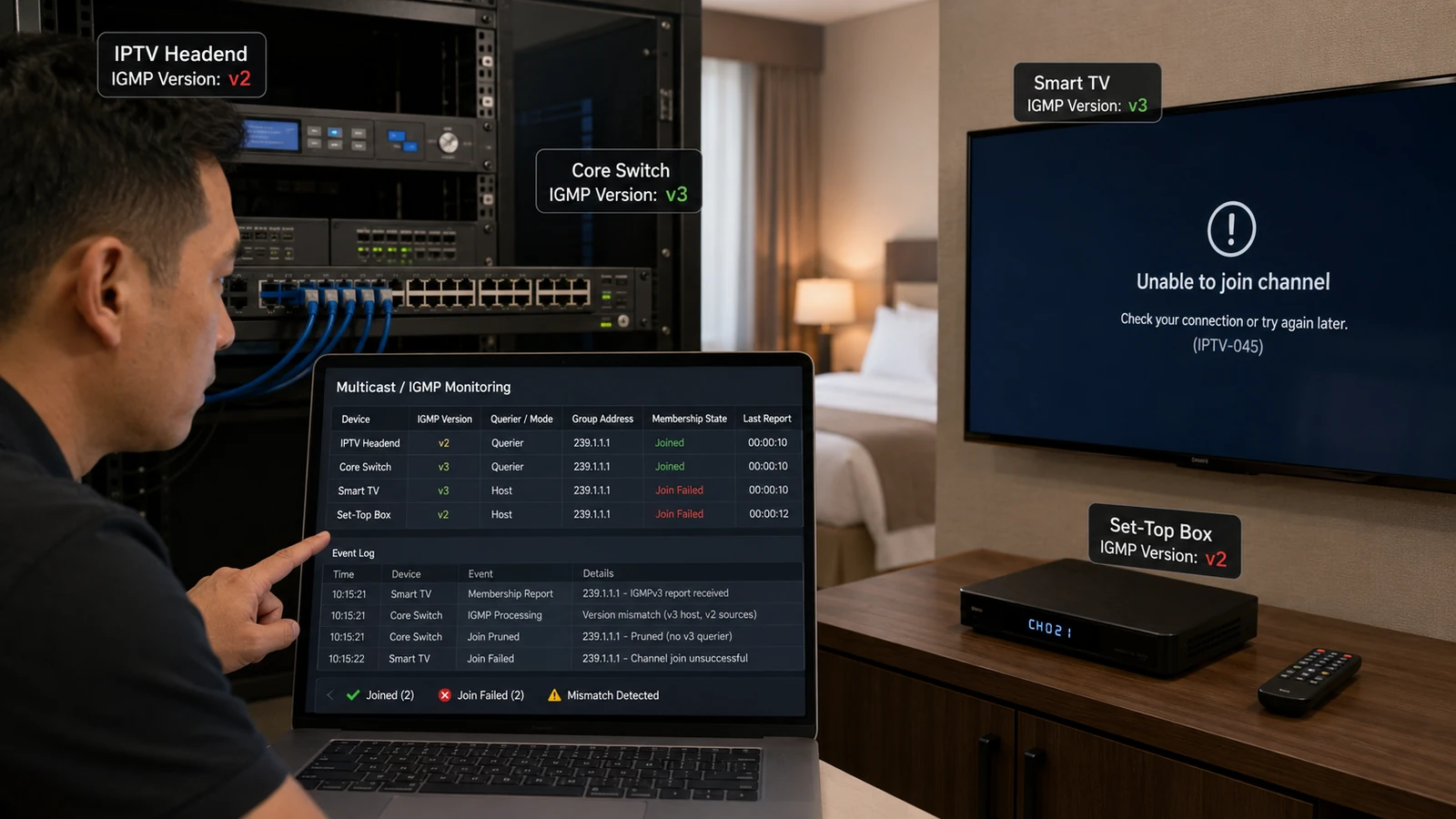 IGMP Version Mismatch Between Headend, Switch, TV and STB