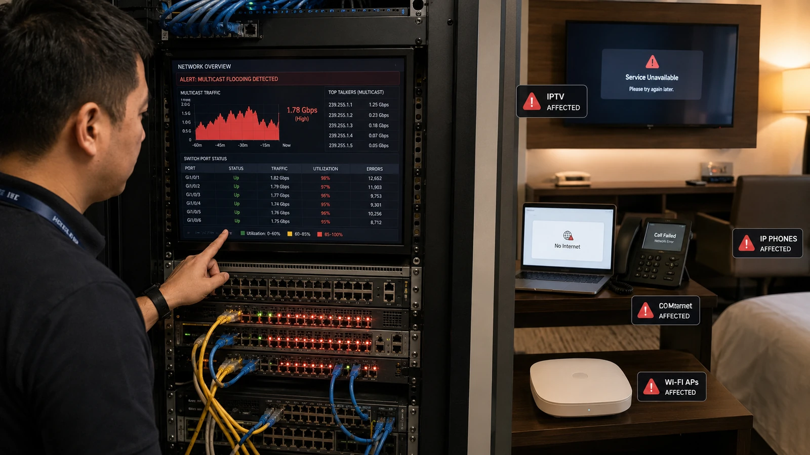 How Multicast Flooding Affects the Entire Hotel Network