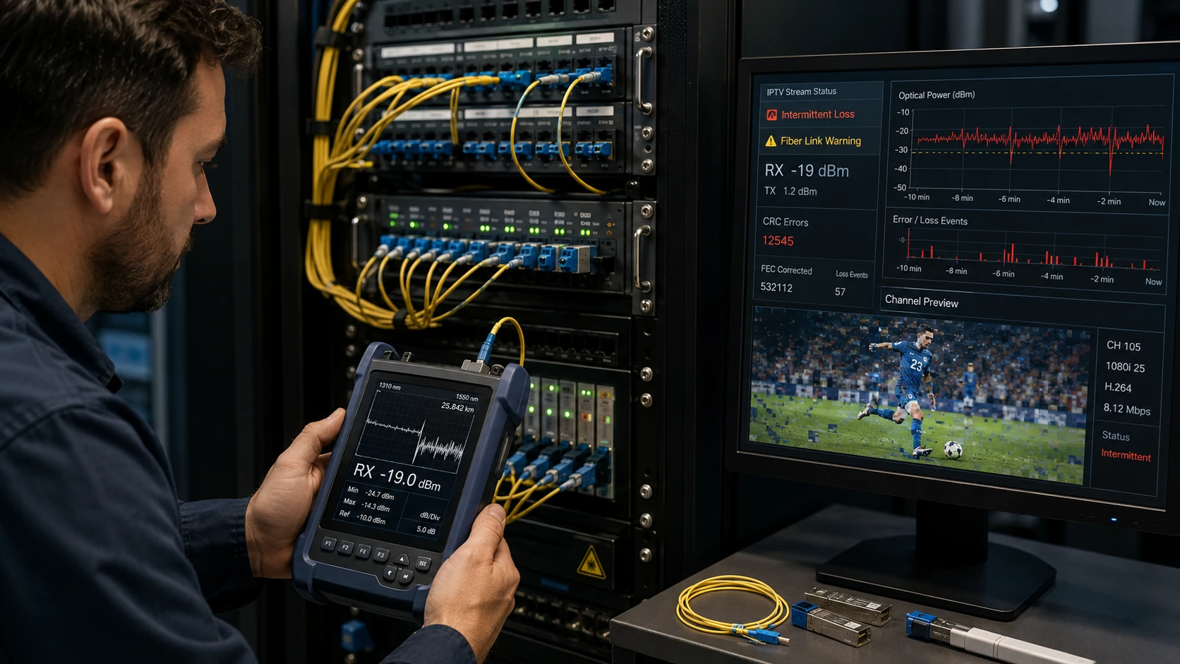Fiber Link Errors That Cause Intermittent IPTV Channel Failure