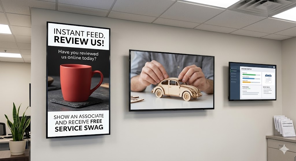 MACVISION Smart TV digital signage screens for restaurants, coffee shops, gyms and commercial spaces